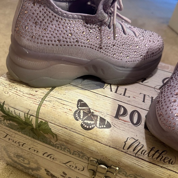 bebe Pink Rhinestone Sneakers - Picture 11 of 12